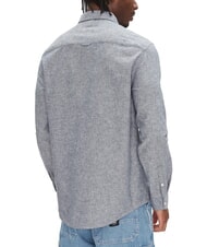 TOMMY HILFIGER TH JEANS Camisa de mezcla de lino de manga larga Marina de noche oscura - Camisas de hombre - 2