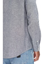 TOMMY HILFIGER TH JEANS Camisa de mezcla de lino de manga larga Marina de noche oscura - Camisas de hombre - 4