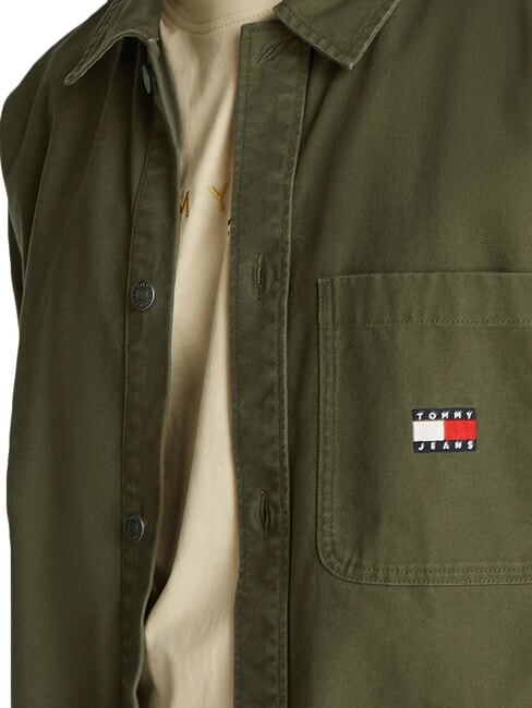 TH JEANS Camisa deportiva con bolsillos verde fatiga - Camisas de hombre