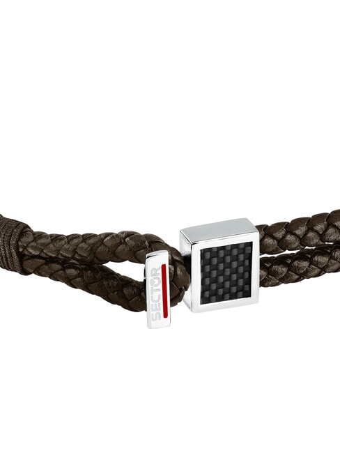 BANDY Pulsera de cuero trenzado para hombre marr&oacute;n - Pulseras de hombre