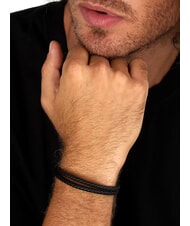 SECTOR BANDY Pulsera de cuero trenzado para hombre negro - Pulseras de hombre - 2