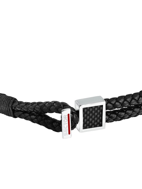BANDY Pulsera de cuero trenzado para hombre negro - Pulseras de hombre