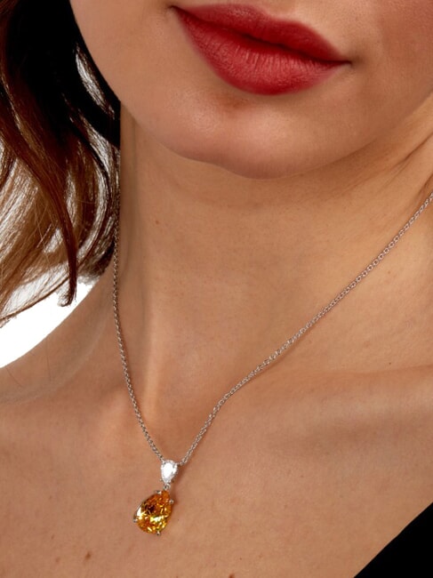 TESORI Collar con colgante de gota amarillo - Collares