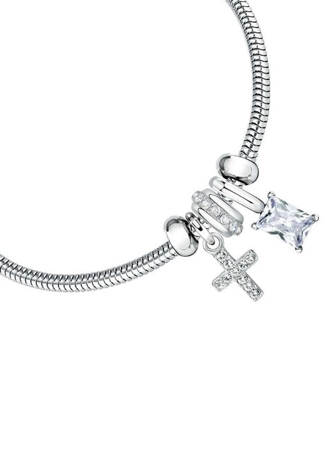 TORCHON Pulsera de serpiente con cruz y cristal SILVER - Pulseras