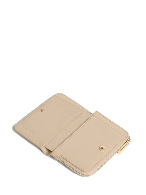 METALLIC SOFT Cartera peque&ntilde;a de piel concha de arena - Carteras Mujer