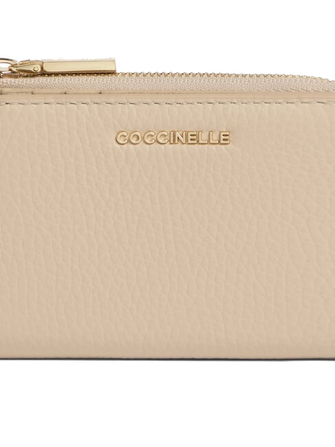 METALLIC SOFT Cartera peque&ntilde;a de piel concha de arena - Carteras Mujer