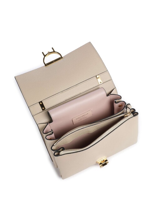 ARLETTIS Bolso de mano de piel martillada concha de arena - Bolsos Mujer