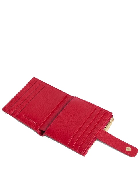 METALLIC SOFT Cartera mini de piel escarlata - Carteras Mujer