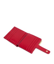 COCCINELLE METALLIC SOFT Cartera mini de piel escarlata - Carteras Mujer - 2