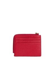 COCCINELLE TASSEL Tarjetero con cremallera en piel martillada escarlata - Carteras Mujer - 2