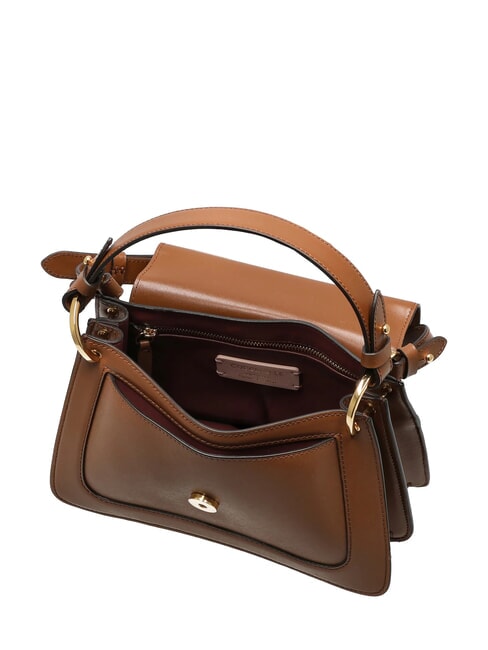 C-ME CALF COCKER Bolso peque&ntilde;o de piel con bandolera co&ntilde;ac - Bolsos Mujer