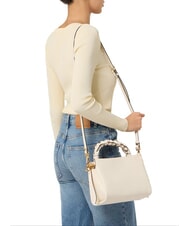 COCCINELLE BOHEME GRANA DOUBLE Bolso de mano, con bandolera, en piel blanco / des - Bolsos Mujer - 4
