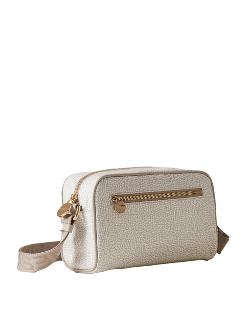BORBONESO Mini bolso bandolera de tela algod&oacute;n blanco - Bolsos Mujer