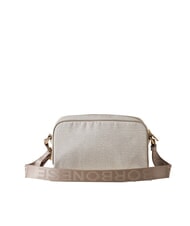 BORBONESE BORBONESO Mini bolso bandolera de tela algod&oacute;n blanco - Bolsos Mujer - 4