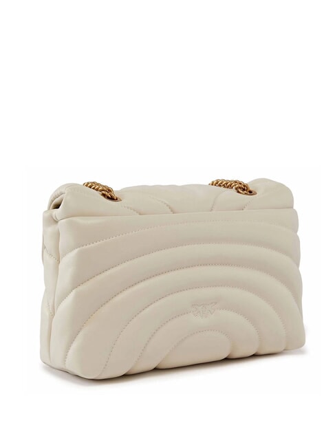LOVE PUFF CLASSIC Bolso bandolera en piel de napa blanco seda-oro antiguo - Bolsos Mujer
