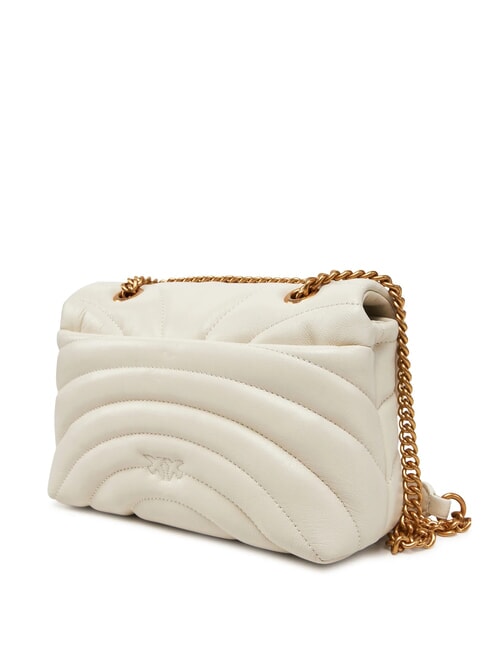 LOVE PUFF MINI Mini bolso bandolera en napa blanco seda-oro antiguo - Bolsos Mujer