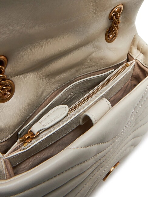 LOVE PUFF MINI Mini bolso bandolera en napa blanco seda-oro antiguo - Bolsos Mujer