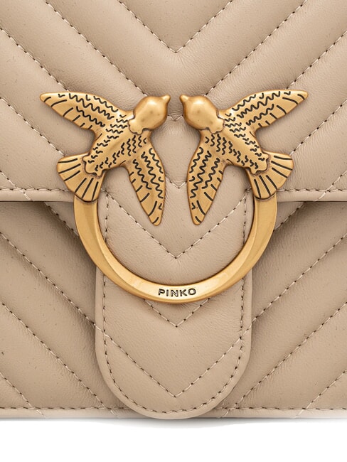 CLASSIC LOVE ONE Bolso de napa beige-gris ahumado-oro antiguo - Bolsos Mujer