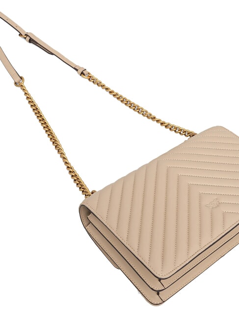 CLASSIC LOVE ONE Bolso de napa beige-gris ahumado-oro antiguo - Bolsos Mujer