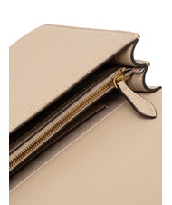 PINKO CLASSIC LOVE ONE Bolso de napa beige-gris ahumado-oro antiguo - Bolsos Mujer - 5