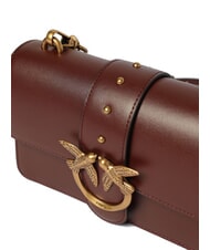 PINKO LOVE ONE CLASSIC Mini bolso de hombro de piel vino borgo&ntilde;a-oro antiguo - Bolsos Mujer - 3