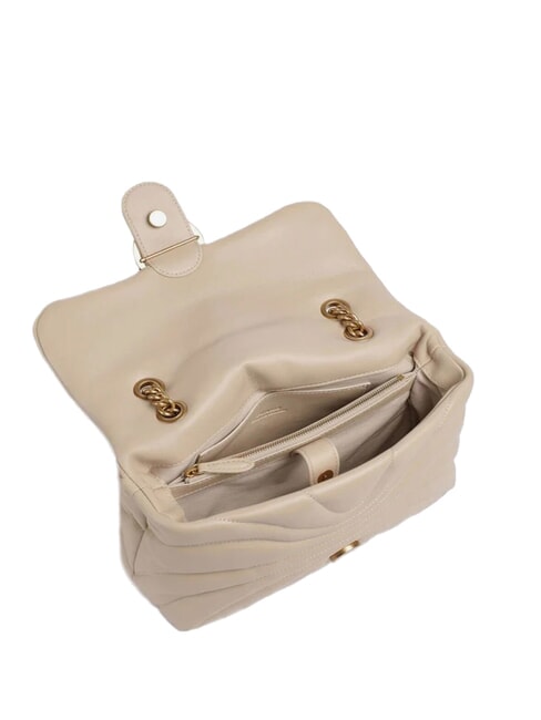 LOVE PUFF CLASSIC Bolso bandolera en piel de napa beige-gris ahumado-oro antiguo - Bolsos Mujer