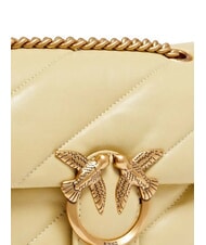 PINKO MINI LOVE BAG Bolsa de napa amarillo vainilla-oro antiguo - Bolsos Mujer - 3