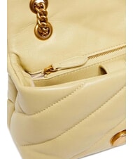 PINKO MINI LOVE BAG Bolsa de napa amarillo vainilla-oro antiguo - Bolsos Mujer - 4