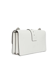 PINKO LOVE ONE Bolso de hombro con solapa nube blanca-plata mate - Bolsos Mujer - 2