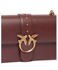PINKO LOVE ONE CLASSIC Bolso bandolera de piel con solapa vino borgo&ntilde;a-oro antiguo - Bolsos Mujer - 3