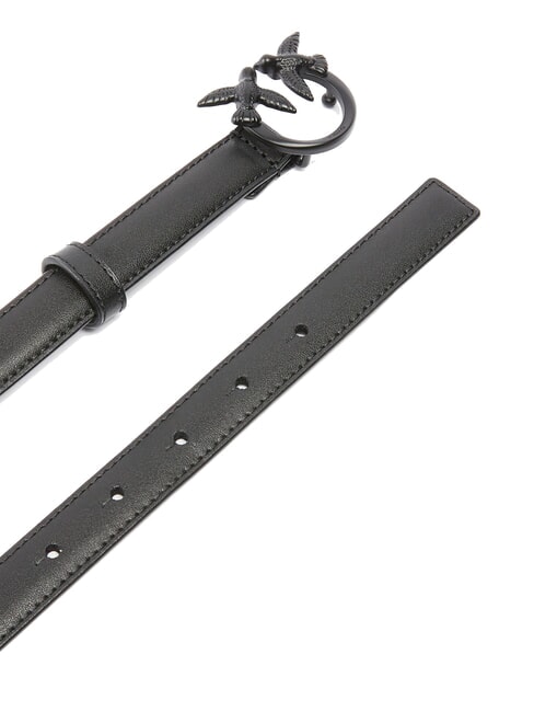 LOVE BERRY Cintur&oacute;n de piel con bloques de color color del bloque de limusina negra - Cinturones