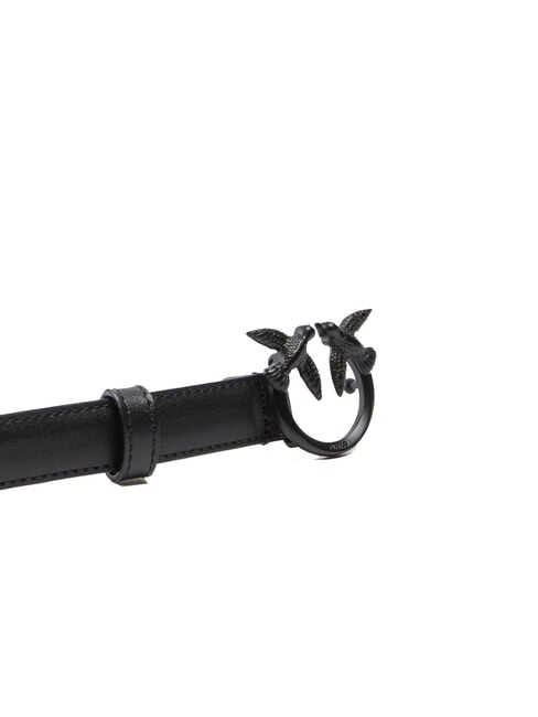 LOVE BERRY Cintur&oacute;n de piel con bloques de color color del bloque de limusina negra - Cinturones