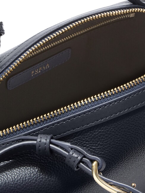 DOUBLE Bolso bandolera de piel con correa para el hombro azul tinta - Bolsos Mujer