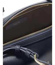 FURLA DOUBLE Bolso bandolera de piel con correa para el hombro azul tinta - Bolsos Mujer - 4