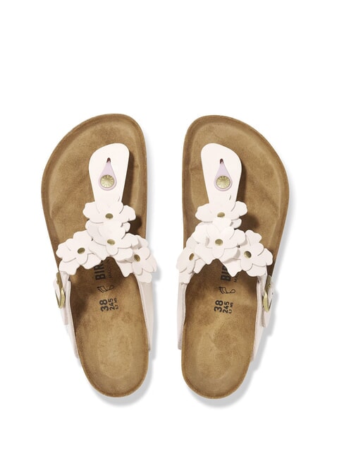 GIZEH Chanclas de piel con flores rosa claro - Zapatos unisex