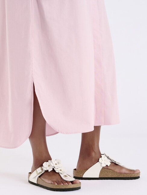 GIZEH Chanclas de piel con flores rosa claro - Zapatos unisex