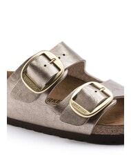 BIRKENSTOCK ARIZONA BIG BUCKLE Zapatilla met&aacute;lica con hebillas gris topo - Zapatos Mujer - 5