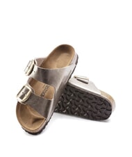 BIRKENSTOCK ARIZONA BIG BUCKLE Zapatilla met&aacute;lica con hebillas gris topo - Zapatos Mujer - 6