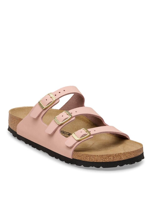 FLORIDA Zapatilla de piel nobuk de 3 bandas rosa suave - Zapatos Mujer