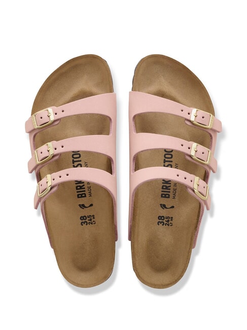FLORIDA Zapatilla de piel nobuk de 3 bandas rosa suave - Zapatos Mujer