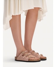 BIRKENSTOCK FLORIDA Zapatilla de piel nobuk de 3 bandas rosa suave - Zapatos Mujer - 5