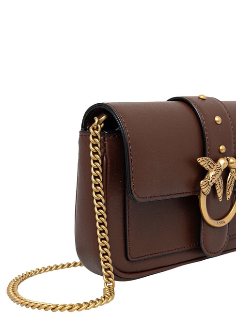 LOVE ONE POCKET Bolso bandolera de piel vino borgo&ntilde;a-oro antiguo - Bolsos Mujer