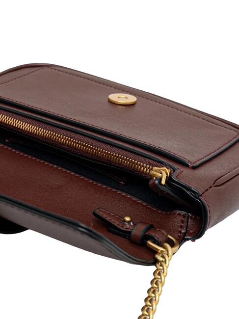 LOVE ONE POCKET Bolso bandolera de piel vino borgo&ntilde;a-oro antiguo - Bolsos Mujer