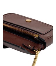 PINKO LOVE ONE POCKET Bolso bandolera de piel vino borgo&ntilde;a-oro antiguo - Bolsos Mujer - 4