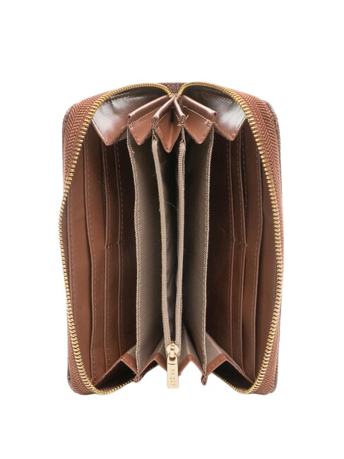 LUX Cartera grande con cremallera chocolate - Carteras Mujer