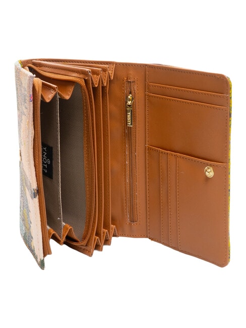 YESBAG Cartera mediana con solapa flor amarilla - Carteras Mujer