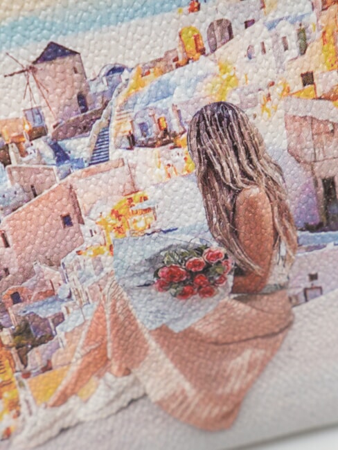 YESBAG Bolso de mano mediano con pu&ntilde;o Puesta de sol en Grecia - Bolsos Mujer