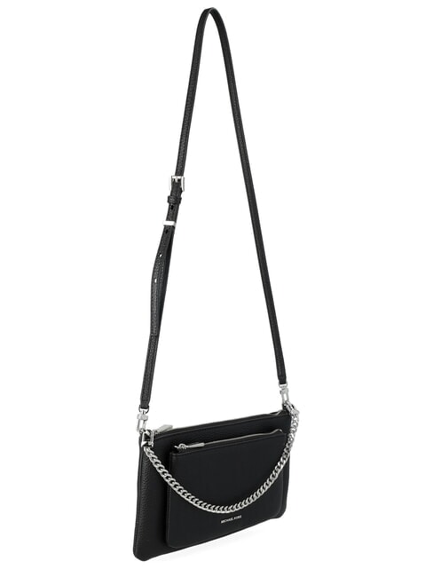 JET SET Bolso de hombro de piel con cadena negro - Bolsos Mujer