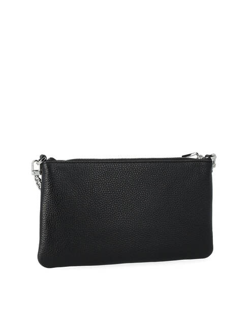 JET SET Bolso de hombro de piel con cadena negro - Bolsos Mujer