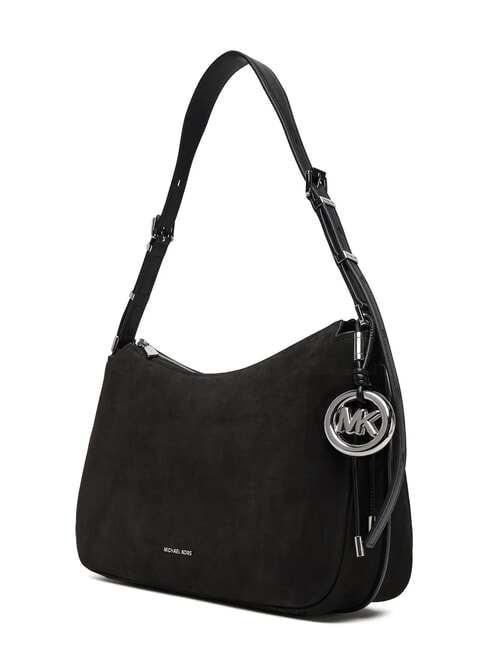 NOLITA Bolso bandolera grande de piel nobuk negro - Bolsos Mujer